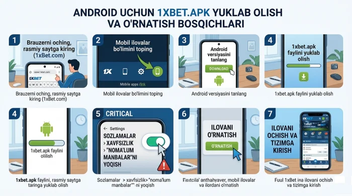 1xbet skachat qilish qullanmasi